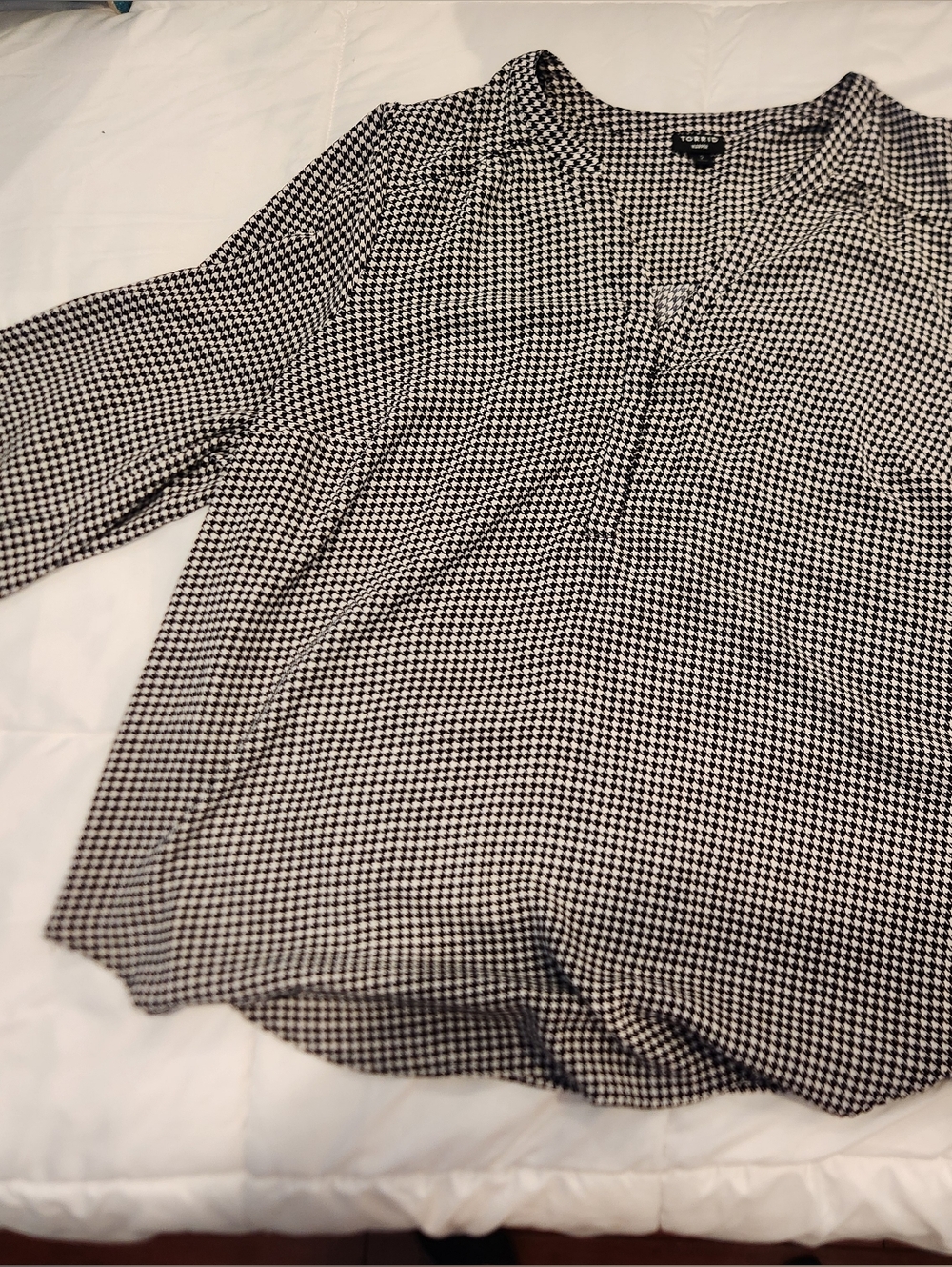 Torrid Size 2 3/4 Sleeve Harper Houndstooth Blouse
